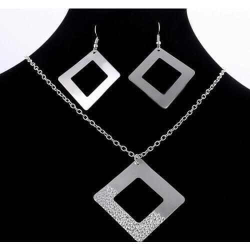 2pcs/lot Factory price top jewelry silver plated drop jewelry sets necklace earring Set free shipping wholesale Price Wedding