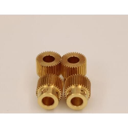5PCS Yellow copper 0.3 Modulus 5MM Hole Diameter 35 Teech Brass Worm Gear Wheel with Screw for Drive Gear Box Shaft
