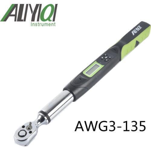 ALIYIQI 135N.m 3/8 Digital Torque Wrench AWG3-135 Bidirectional Ratchet Head 36 Teeth High Accuracy 2% Top Quality Tools