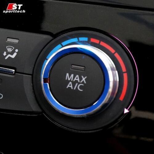 Car Styling For Nissan Qashqai Air Conditioner Button Cover Ring &CD Sound Music Speaker Button Stickers For Nissan Qashqai 2019