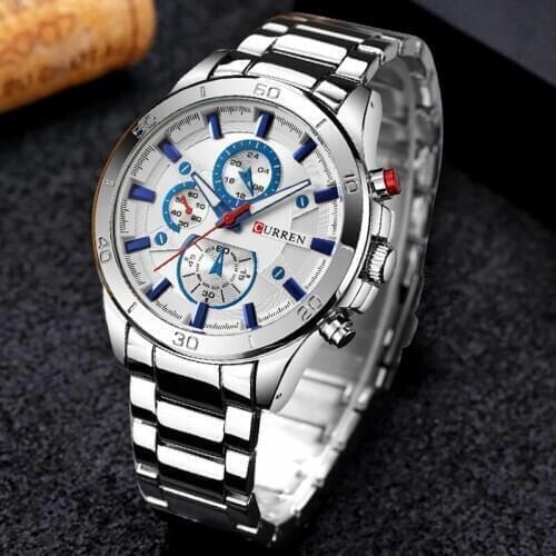 CURREN Brand Top Luxury Business Men Watches Fashion Stainless Steel Analog Quartz Clock for Male Relogio Masculino Wristwatch