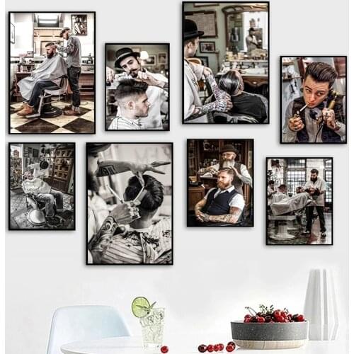 Barber Shop Canvas Painting Poster Wall Stickers Home Room Decoration College Dorm Decor Cafe Bar Wall Picture Hairdresser Gift