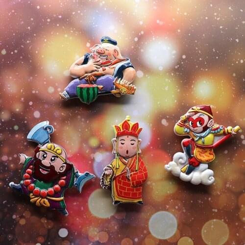 Chinese masterpiece journey to the West hand made refrigerator paste painting Tang Monk model magnetic Chinese tourist souvenir
