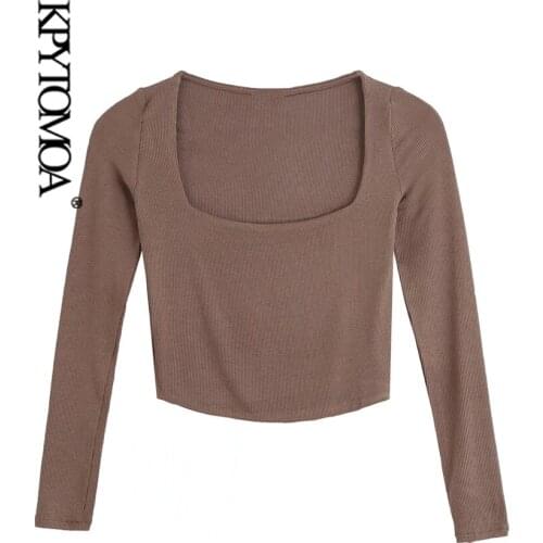 Женские футболки с длинным рукавом KPYTOMOA China At AliExpress