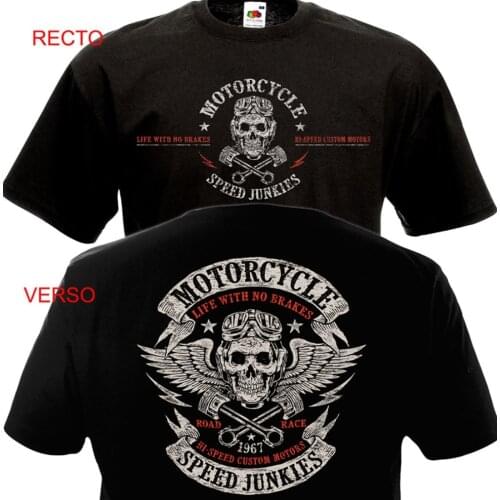 Hot Sale Funny Clothing Casual Printing Short Sleeve T shirts MOTORCYCLE SPEED JUNKIES Biker Chopper Motard MC T-shirt