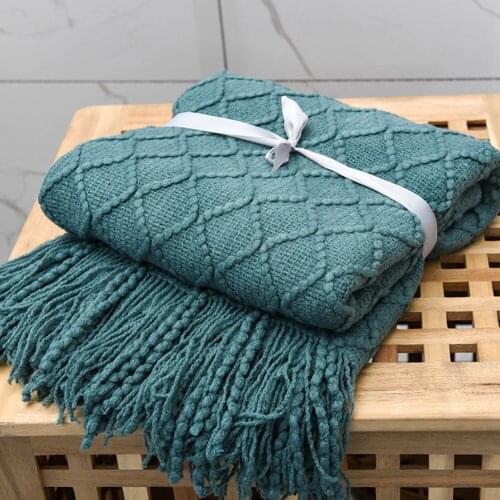 Fashionable Comfortable Blanket Sofa Cover Bed End Blanket Knitted Blanket Air Conditioning Blanket Tassel Napping Blanket