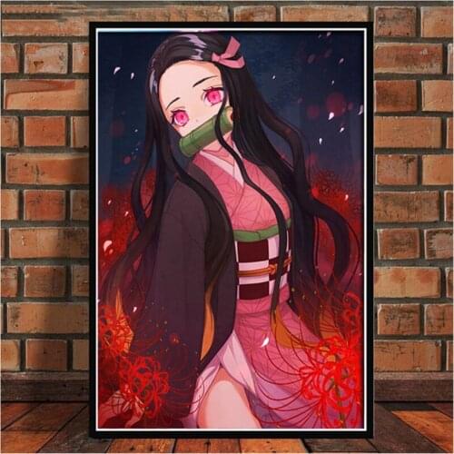 Wall Art Nordic Printed Poster Anime Demon Slayer HD Kimetsu Canvas Home Decoration Painting Boys Room Modular Picture No Framed