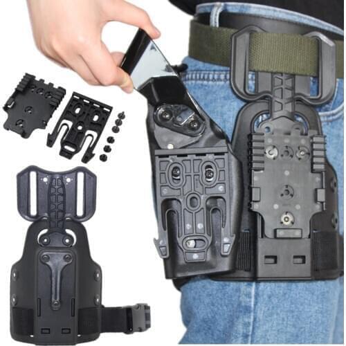 New Hunting Drop Leg Gun Holster Platform for Safa GLock 17 19 Bretta M9 M92 Colt 1911 HK USP QLS Clip Mount Pistol Adapter