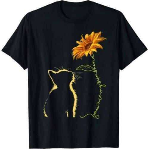 New Sunflower Printed t shirt Women Summer Short Sleeve T-shirt Casual Loose Cats Shirt Top Tunics T Shirt Women tiszerty damski