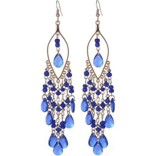 New Design Sweet Bohemia exaggerated fashion beads tassel earrings. 8132 E-028