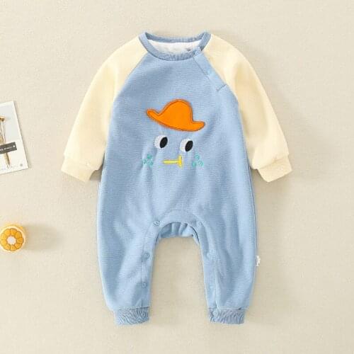 Baby Girls Clothes Rompers Toddler Boys Bodysuits Blue Cartoon Outfits Spring Autumn Cartoon