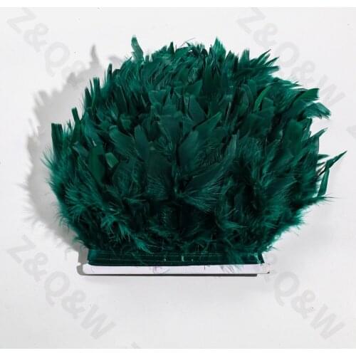 New style 10-15CM (4-6 inches) turkey feathers dyed dark green to make 2-10 meters cloth edge holiday dress skirt decoration