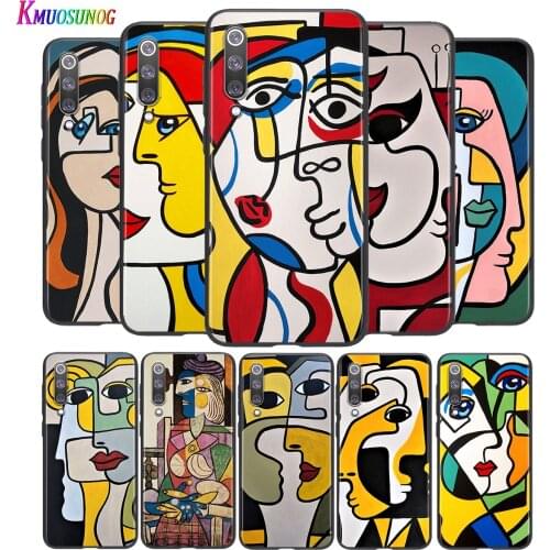 Picasso Abstract Art For Xiaomi Mi 8 9 10 11 10i 11i 10 10Pro 11Pro CC9 A3 9T 10T Lite Pro Se Ultra 5G Black Soft Phone Case