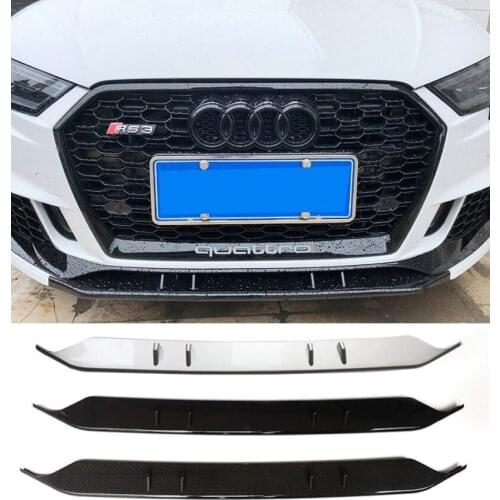 High Quality ABS Carbon Fiber Bumper Front Lip Protector Fits For Audi A3/S3 Modified RS3 2017 2018 2019 2020 2021