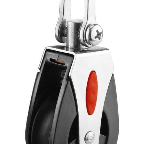 Durable Swivel Hook Single Pulley Block Sheave - Kayak Sailing Rigging Lifting Wheel Marine Hardware (1500 Lbs)