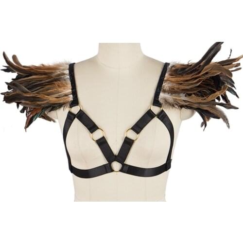 Sexy Costumes Womens Underwear Cosplay Wear Stockings Feather Garter Belt Harajuku Erotic Lingerie Bdsm Body Harness Bondage