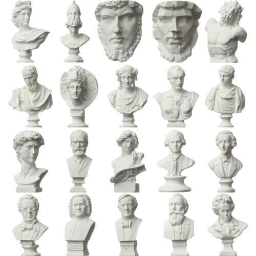 Nordic Mini Figurine Celebrities Gypsum Bust Portraits Plaster Statue Greek Mythology Desktop Ornament Crafts Home Supplies