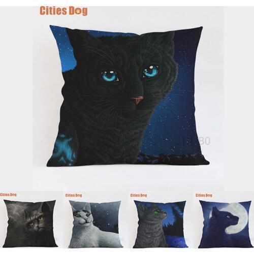 Modern simple Cat anima pattern Cotton Linen Pillowcase Decorative Pillows Cushion Use For Home Car Office Almofadas Cojines