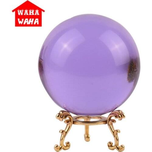 High Quality 80mm Purple Crystal Ball Decoration Feng Shui Ball Handicrafts Ornaments Table Decor Good Luck Ball Healing Ball