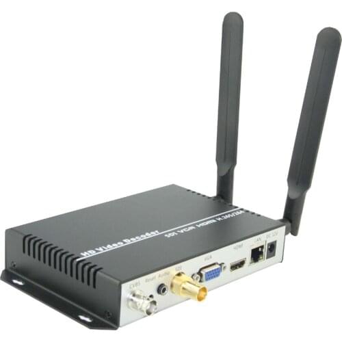 WiFi H.265 H.264 SDI IP Decoder with SDI HDMI-compatible VGA CVBS Output support RTMP RTSP UDP HTTP SRT stream decoding