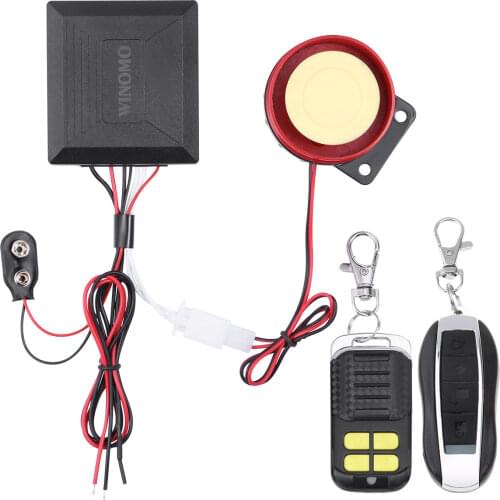 WINOMO 12V Universal Alarm System Scooter Motorcycle Scooter Anti Theft Security Alarm System with Double Remote Control A35