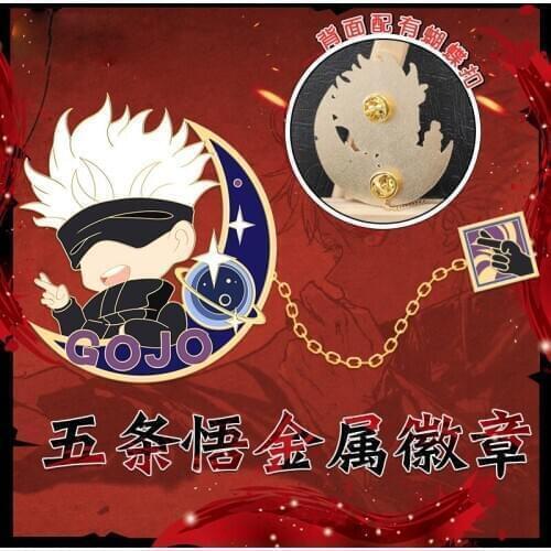 Japan NEW Anime Jujutsu Kaisen Gojo Satoru Metal Badge Button Brooch Pins Collection Fashion Medal Souvenir Cosplay Gift