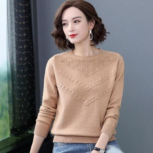 Solid Autumn Spring Womans Knitted Sweater Basic Long Sleeve Female Jumper 5 Colors Casual Office Ladies Style Women Pullovers