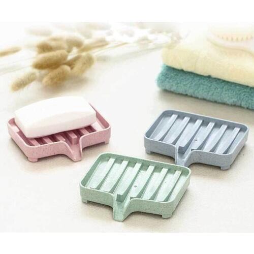 1 Pcs Storage Rack Tray Tool Soap Dish Organizer Storage Tray Soapbox Shower Soap PP Wheat Straw Drain Soap Box Sponge Holder