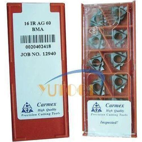 10pcs Carmex Internal thread Carbide inserts 16IR 0.8mm AG60 BMA CNC Milling lathe inserts