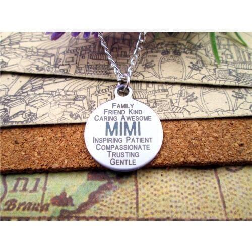 3pcs/lot Fashion stainless steel necklace "MIMI" Charms Pendant necklace jewelry Gift more style for choosing