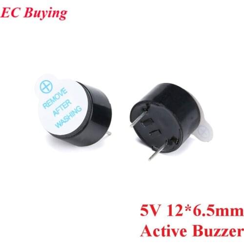 5pcs 5V Active Buzzer 12*6.5mm Integrated Electromagnetic Active Piezo Buzzers 12x6.5mm