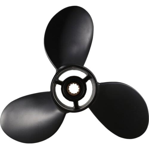 8.9*8.5 Black Boat Outboard Propeller for Tohatsu 2 Stroke 9.8HP Aluminum Alloy 3B2-64517-0 Boat Motor