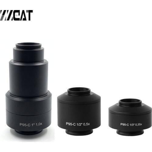 1X 0.5X 0.35X Microscope Camera Adapters C-mount Lens Photographic CCD Camera Adapter for Zeiss Trinocular Microscope