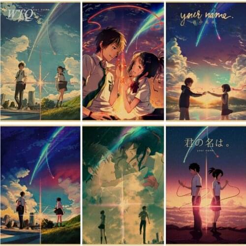 Anime Your Name Anime Posters Retro Poster Wall Posters Home Decor Wall Art Canvas Painting Photos for Childrens Room Decor