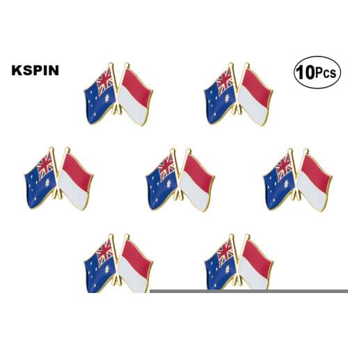 Australia Indonesia Lapel Pin Flag badge Brooch Pins Badges 10Pcs a Lot