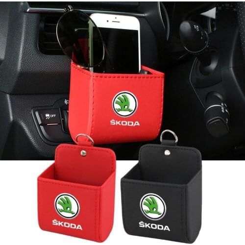 Car Outlet Air Vent Trash Box Mobile Phone Holder for Skoda Kodiaq Octavia Rapid Spaceback Yeti Kodiak Fabia Superb Karoq Kamiq