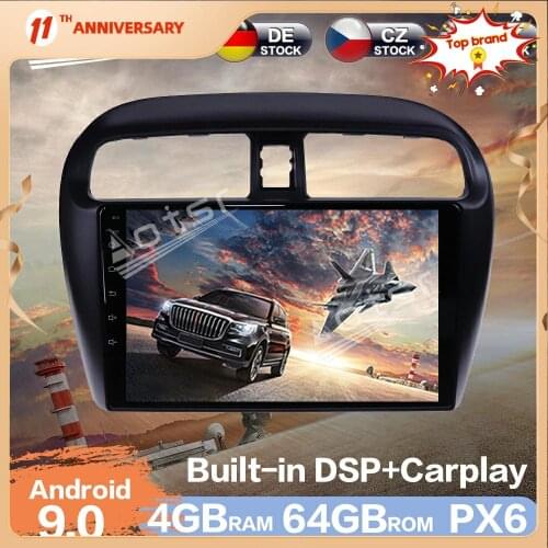Aotsr Android 9.0 RAM 4GB Car Radio Player GPS Navigation For Mitsubishi Mirage 2012 -16 DSP Car Auto Stereo Video HD Multimedia