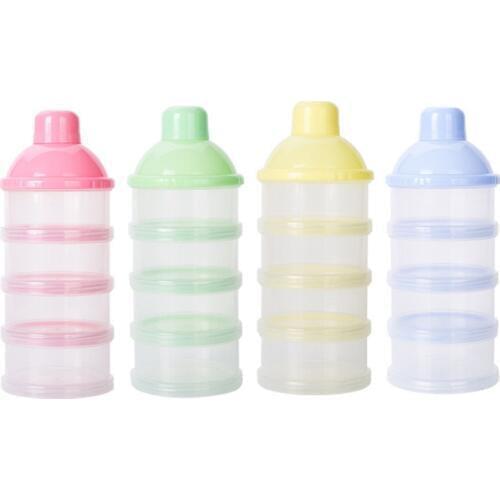 Baby Formula Milk Storage Non-Spill Dispenser Stackable Milk Powder Container Kids Food Snack 4-Layers Travel Storage
