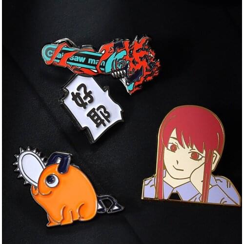 Anime Chainsaw Man Enamel Pins Denji Makima Power Pochita Cosplay Brooch Pin Fans Collection Gift Props Accessories Wholesale