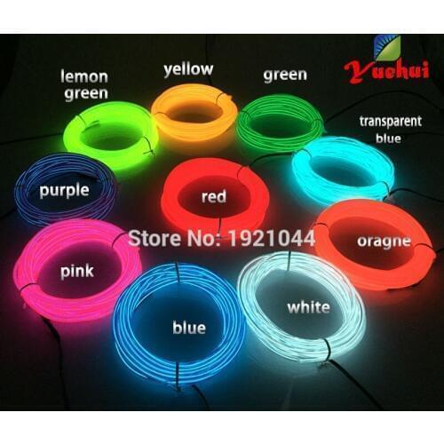 Newest type 10 Colors Select 5V USB 3.2mm Energy saving EL Wire Rope Strip Car DJ Party Decorative Neon Glowing Light tube