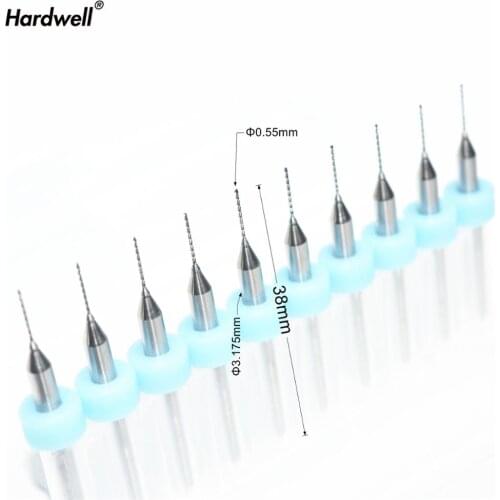 3.175mm*0.55mm,10pcs,Free shipping PCB Drill Bit,CNC milling Cutter,Solid carbide Drill,wood tool,plastic,MDF