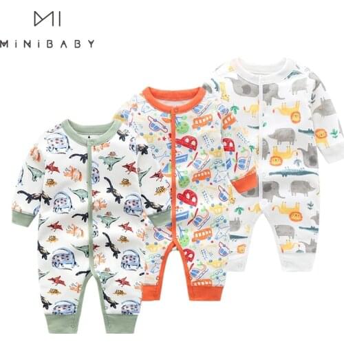Newborn Baby Boy Romper 2021 Children Home Clothes Spring Cotton Climbing Jumpsuit Autumn Cartoon Long Sleeve Clothing Infants