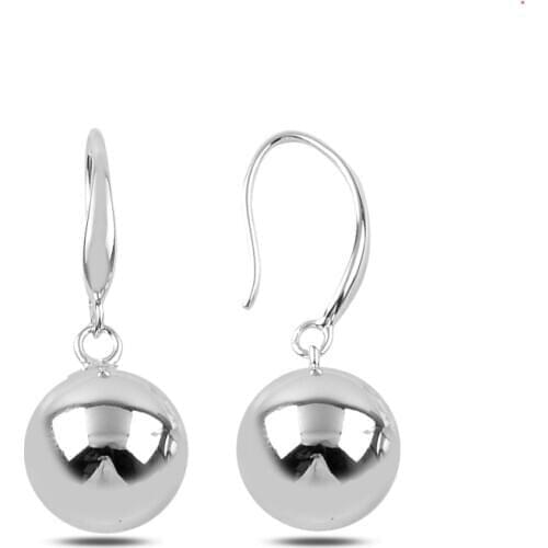 KUTAYDAN 10mm Dangle Ball Earrings 925 Sterling Silver
