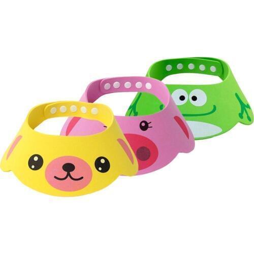 Cute Cartoon Animal Baby Bath Shower Shampoo Visor Kids Hair Washing Eye Shield Cap