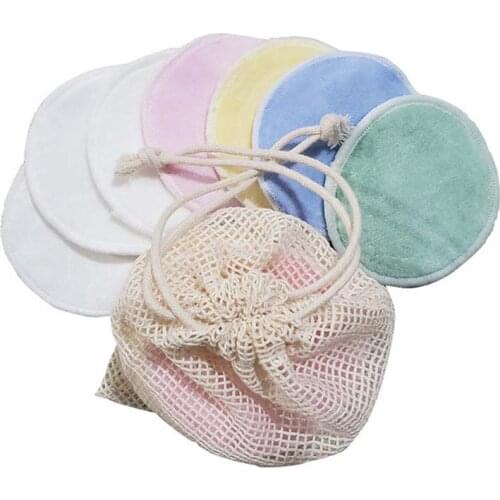 10PC Reusable Cotton Pads Makeup Remover Pads Washable Round Bamboo Make Up Pads Cloth Nursing Pads Skin Care Tool Skin Cleaning