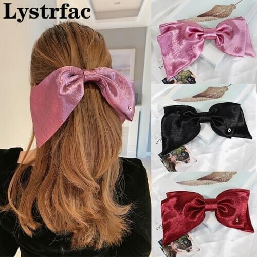 Lystrfac Fashion Double-layer Bowknot Hairpin for Women Girls Vintage Hairgrips Hairclip Back Head Top Clip Hair Accessories