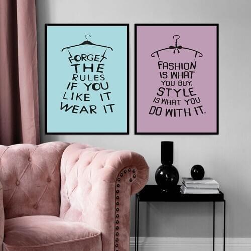 Fashion Is What You Buy Quote Print Wall Art Motivational Set Of 2 Fashion Girls Room I Typography Painting No Frame Pictures