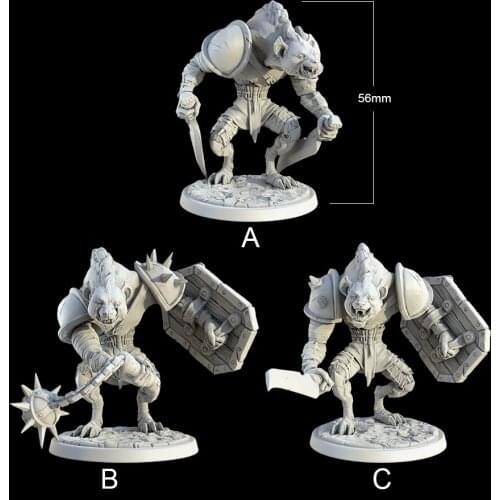 56mmm Resin Model Kits Monster Werwolf Wolf Guard Warrior Figure Unpainted No Color