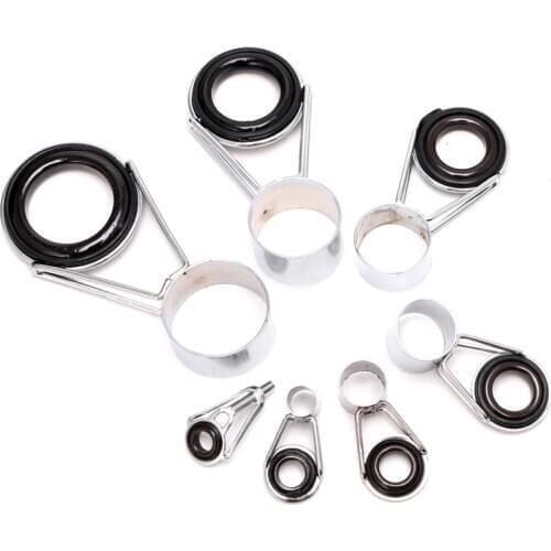 100% Brand New and High Quality 7Pcs Telescopic Fishing Rod Guides Top Ring Set Raft Fishing Repair Accessories