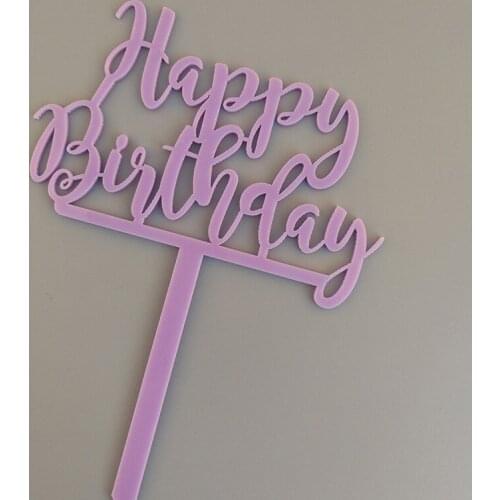 New Acrylic Happy Birthday Cake Topper Pink Birthday Cake Topper Supplies for Kids Anniversary Birthday Party Cake Decorations